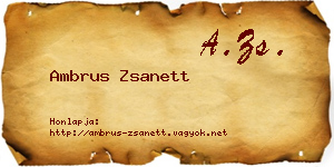 Ambrus Zsanett névjegykártya