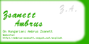 zsanett ambrus business card